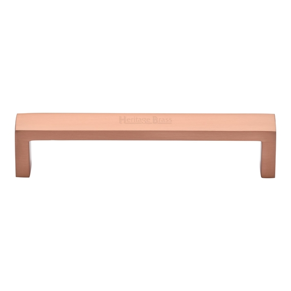 C4520 128-SRG • 128 x 136 x 28mm • Satin Rose Gold • Heritage Brass Wide Metro Cabinet Pull Handle